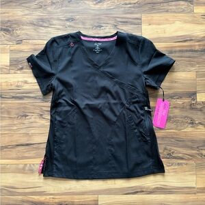 Koi Lite 316 Philosophy Scrub top. Black and Pink. NWT